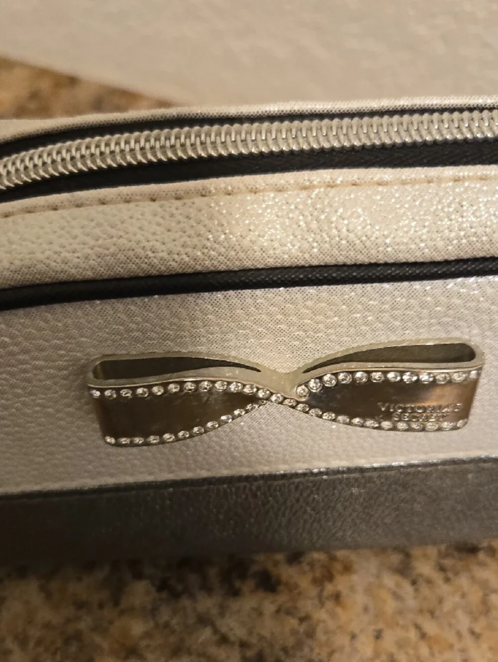 Women's Cosmetic Pouch with Bow Accent